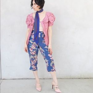 Vintage/ Pink Ruched Romantic top